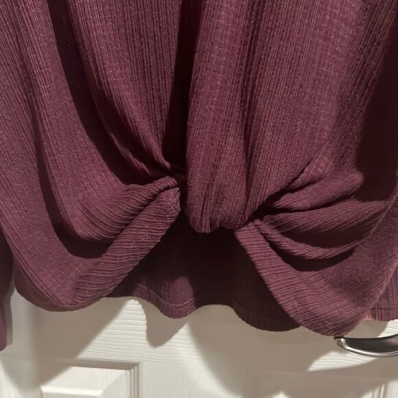 So Tie Front Sweater Sz S pretty dark purple - Picture 4 of 9